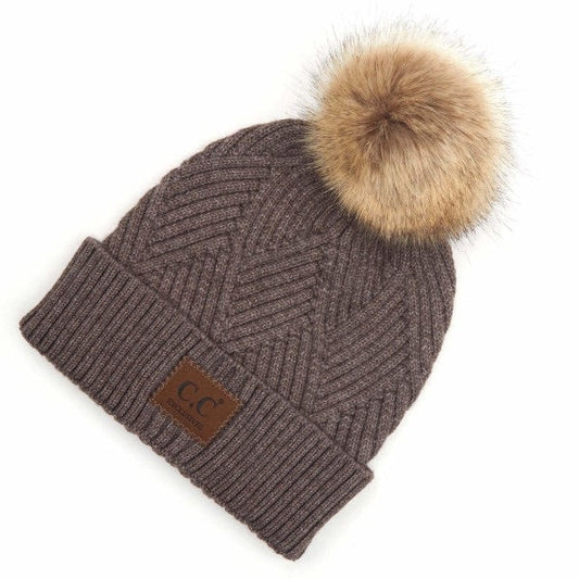 CC Beanie with Pom - Brown II