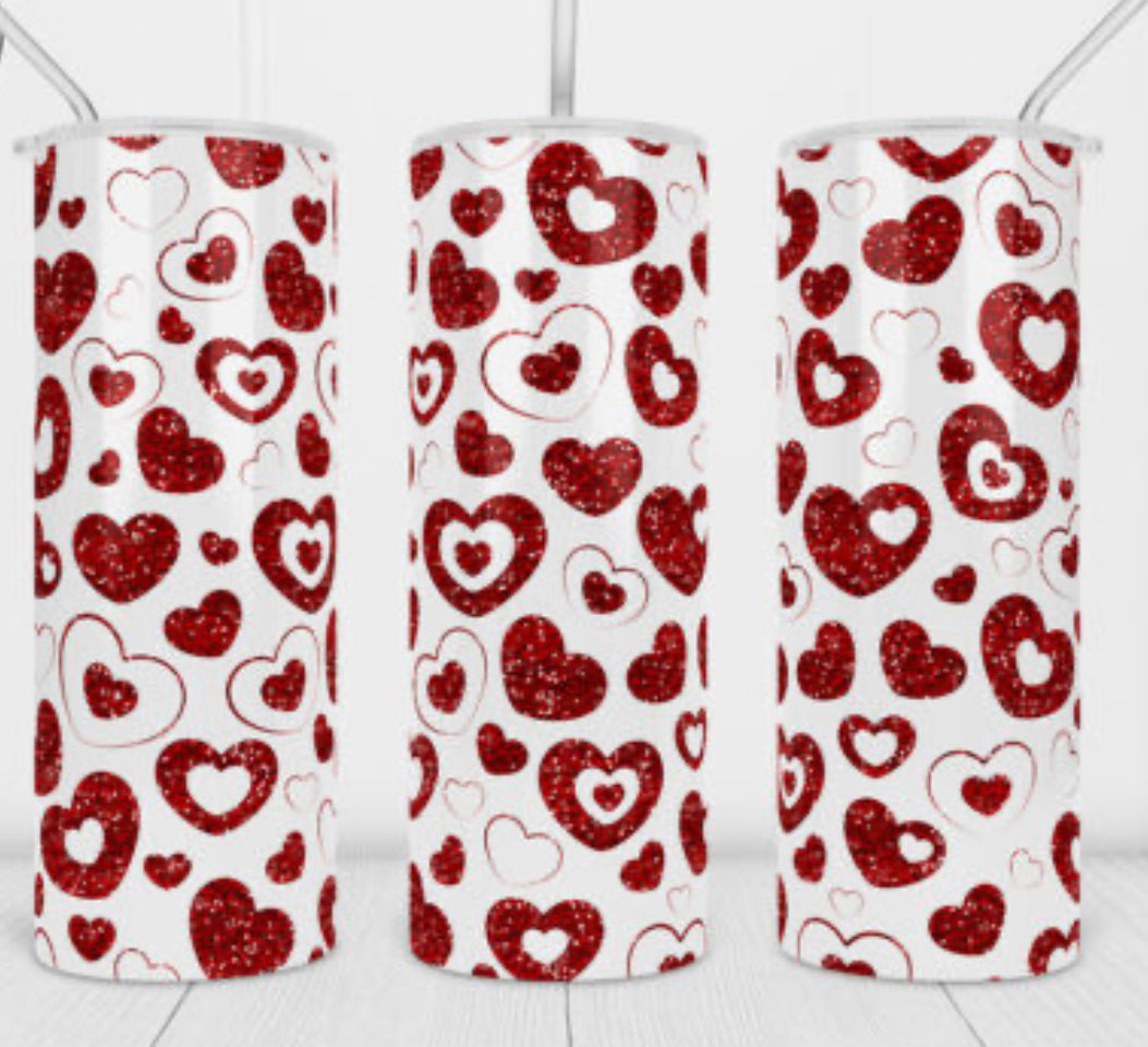 Red Hearts 20 oz Tumbler