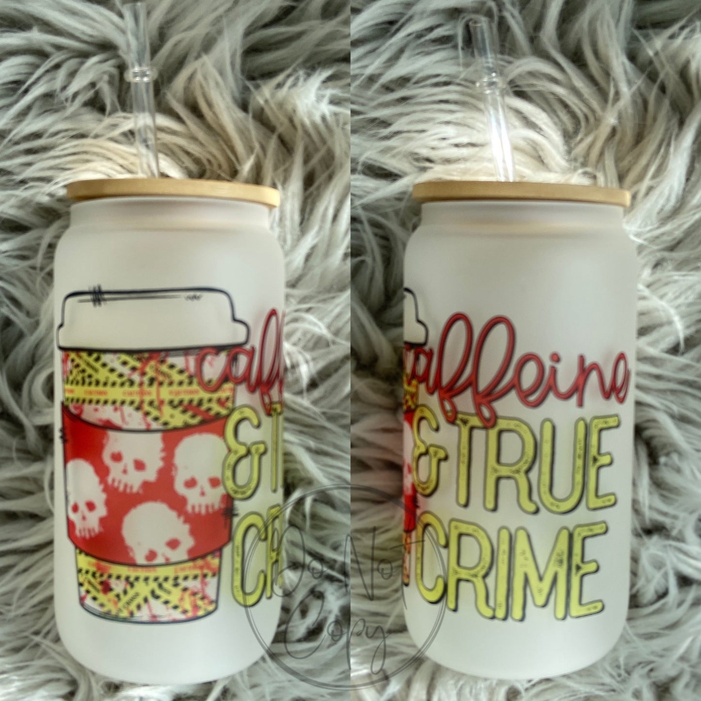 Caffeine and true crime Glass Can