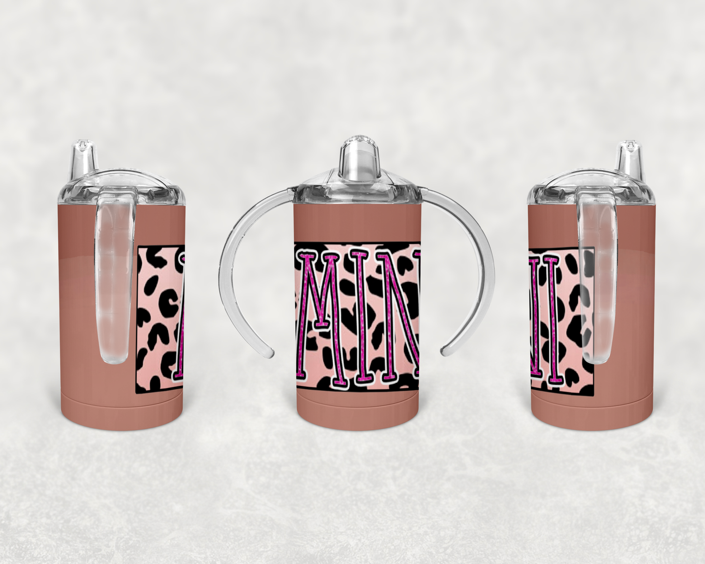 Mommy and me Mama Mini Pink Leopard Tumbler Set