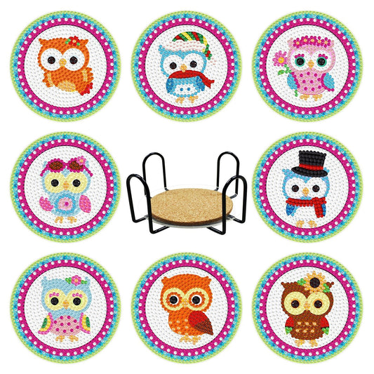 Owl Coaster set - Diamond Painting Bling Art