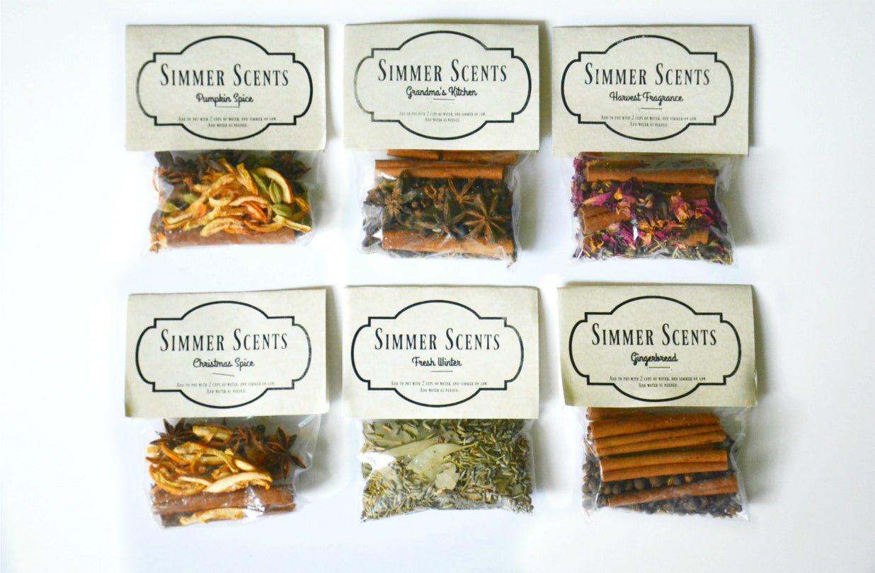 Simmer Scents Sampler - 11 Scents - Oily BlendsSimmer Scents Sampler - 11 Scents