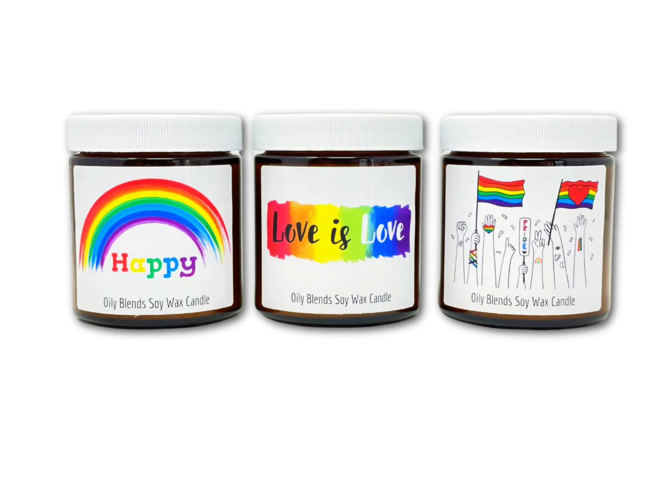 Pride Soy Wax Candles - Happy, Pride, Flags, Love is Love