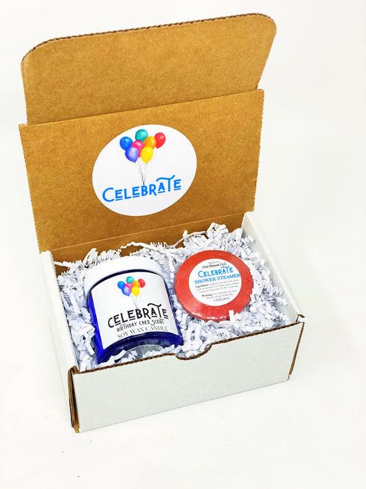 Celebrate Gift Box With Candle and Shower Steamers